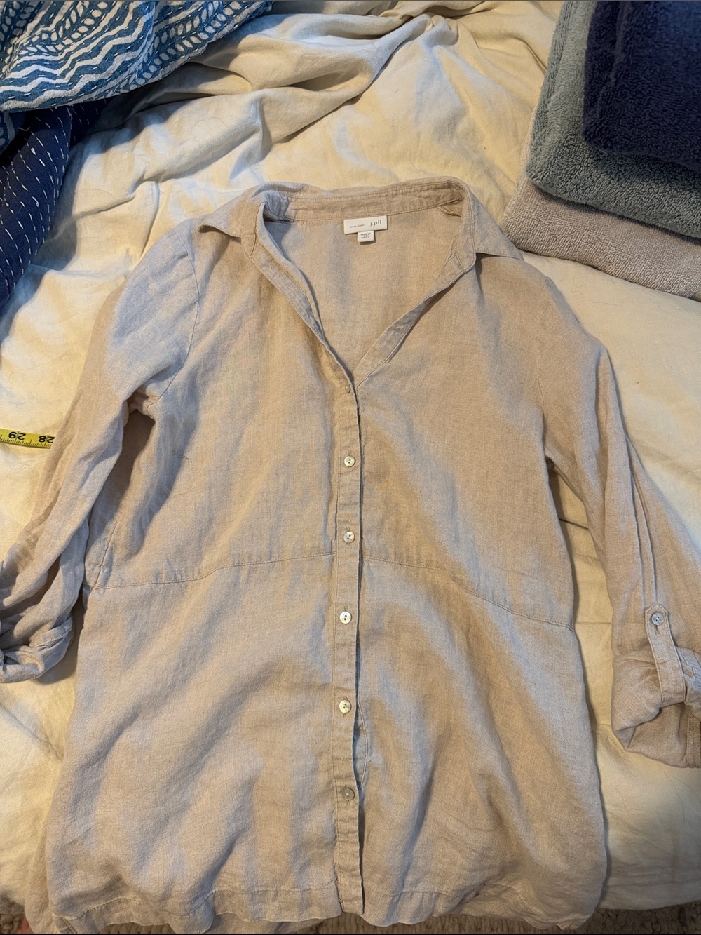 J. Jill Love Linen Shirt in Light Natural Beige